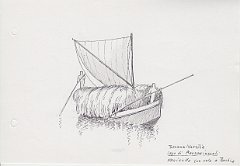 126-Toscana - Versilia - Lago di Massaciuccoli - navicello con vela a tarchia